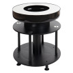 Bol de feu avec grill HWC-K95 - foyer Grill BBQ - plaque de grill surface de dépôt - acier inox émaillé Ø 56cm noir