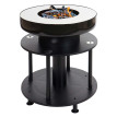 Bol de feu avec grill HWC-K95 - foyer Grill BBQ - plaque de grill surface de dépôt - acier inox émaillé Ø 56cm noir