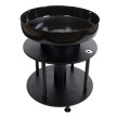 Bol de feu avec grill HWC-K95 - foyer Grill BBQ - plaque de grill surface de dépôt - acier inox émaillé Ø 56cm noir