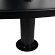 Bol de feu avec grill HWC-K95 - foyer Grill BBQ - plaque de grill surface de dépôt - acier inox émaillé Ø 56cm noir