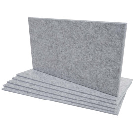 Lot de 6 panneaux muraux acoustiques HWC-L52 - panneaux muraux acoustiques - insonorisant 1qm surface 60x30cm - gris clair