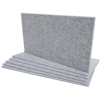 Lot de 6 panneaux muraux acoustiques HWC-L52 - panneaux muraux acoustiques - insonorisant 1qm surface 60x30cm - gris clair