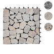 Carreau en pierre HWC-E18 - carreau de sol - balcon/terrasse en pierre naturelle - 11x 30x30cm 1m2 - Mosaïque galets naturels