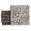 Carreau en pierre HWC-E18 - carreau de sol - balcon/terrasse en pierre naturelle - 11x 30x30cm 1m2 - Mosaïque galets naturels