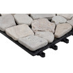 Carreau en pierre HWC-E18 - carreau de sol - balcon/terrasse en pierre naturelle - 11x 30x30cm 1m2 - Mosaïque galets naturels