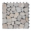 Carreau en pierre HWC-E18 - carreau de sol - balcon/terrasse en pierre naturelle - 11x 30x30cm 1m2 - Mosaïque galets naturels