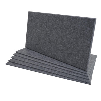Lot de 6 panneaux muraux acoustiques HWC-L52 - panneaux muraux acoustiques - insonorisant 1qm surface 60x30cm - gris