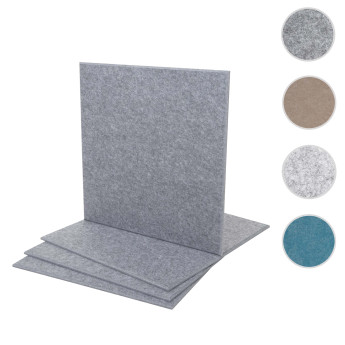 Jeu de 4 panneaux muraux acoustiques HWC-L52 - panneaux muraux acoustiques - insonorisant 1qm surface 50x50cm - bleu