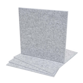 Jeu de 4 panneaux muraux acoustiques HWC-L52 - panneaux muraux acoustiques - insonorisant 1qm surface 50x50cm - gris clair