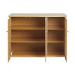 Sideboard HWC-B18 - Armoire Commode Highboard - 3 portes Bambou 81x97x34cm