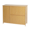Sideboard HWC-B18 - Armoire Commode Highboard - 3 portes Bambou 81x97x34cm