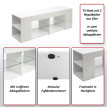 Rack TV HWC-L36 - Table de télévision Table basse Armoire TV Commode - bois 50x144x40cm Compartiment de rangement - blanc brilla