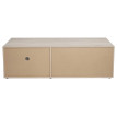 Rack TV HWC-L33 - Table TV Table basse Armoire TV Commode - bois 43x140x41cm Compartiment de rangement - aspect chêne - blanc
