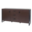 Sideboard HWC-A27 - commode armoire - structure 3D 2 compartiments de rangement 80x160x40cm MVG-certifié MDF métal - brun foncé
