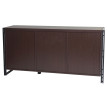 Sideboard HWC-A27 - commode armoire - structure 3D 2 compartiments de rangement 80x160x40cm MVG-certifié MDF métal - brun foncé