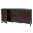 Sideboard HWC-A27 - commode armoire - structure 3D 2 compartiments de rangement 80x160x40cm MVG-certifié MDF métal - brun foncé
