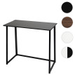 Bureau HWC-K67 pliable - table console pliante table d'ordinateur portable table de rangement - 80x45cm - métal MDF - noir brun