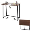 Bureau HWC-K67 pliable - table console pliante table d'ordinateur portable table de rangement - 80x45cm - métal MDF - noir brun