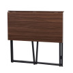 Bureau HWC-K67 pliable - table console pliante table d'ordinateur portable table de rangement - 80x45cm - métal MDF - noir brun