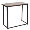 Bureau HWC-K67 pliable - table console pliante table d'ordinateur portable table de rangement - 80x45cm - métal MDF - noir brun