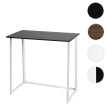 Bureau HWC-K67 pliable - table console pliante table d'ordinateur portable table de rangement - 80x45cm - métal MDF - blanc noir