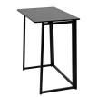 Bureau HWC-K67 pliable - table console pliante table d'ordinateur portable table de rangement - 80x45cm - métal MDF - noir