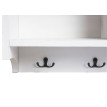 Étagère murale HWC-K49 - portemanteau mural Étagère - 3 compartiments de rangement 5 crochets 30x80x20cm bois - blanc - shabby