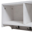 Étagère murale HWC-K49 - portemanteau mural Étagère - 3 compartiments de rangement 5 crochets 30x80x20cm bois - blanc - shabby