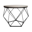 Ensemble de tables basses HWC-L37 - table basse table d'appoint table de salon - métal bois - aspect chêne gris