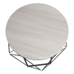 Ensemble de tables basses HWC-L37 - table basse table d'appoint table de salon - métal bois - aspect chêne gris