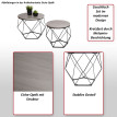 Ensemble de tables basses HWC-L37 - table basse table d'appoint table de salon - métal bois - aspect chêne gris