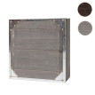 Boîte à clés Virginia - armoire à clés en bois - look shabby vintage 27x27x6cm - gris-brun