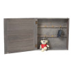 Boîte à clés Virginia - armoire à clés en bois - look shabby vintage 27x27x6cm - gris-brun