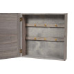 Boîte à clés Virginia - armoire à clés en bois - look shabby vintage 27x27x6cm - gris-brun