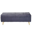 Banc avec espace de rangement HWC-K50 - banc rembourré Banc de garde-robe - velours métal 120x40cm - gris foncé