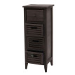 Commode T18 - Armoire à tiroirs - 4 tiroirs - 74x30x25cm Shabby-Look Vintage - gris-brun