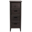 Commode T18 - Armoire à tiroirs - 4 tiroirs - 74x30x25cm Shabby-Look Vintage - gris-brun
