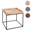 Table d'appoint HWC-K71 - table basse table - certifiée MVG bois de paulownia métal 60x60x60cm - brun foncé