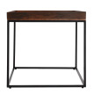 Table d'appoint HWC-K71 - table basse table - certifiée MVG bois de paulownia métal 60x60x60cm - brun foncé