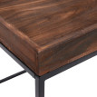 Table d'appoint HWC-K71 - table basse table - certifiée MVG bois de paulownia métal 60x60x60cm - brun foncé