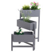Étagère à plantes T275 - Étagère sur pied Porte-fleurs Jardinière - 65x108x15cm - Bois Shabby-Look Vintage - gris-bleu