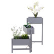 Étagère à plantes T275 - Étagère sur pied Porte-fleurs Jardinière - 65x108x15cm - Bois Shabby-Look Vintage - gris-bleu