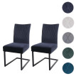 Lot de 2 chaises cantilever HWC-L15 - chaise visiteur chaise de conférence - velours acier époxy - turqoise-bleu