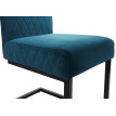 Lot de 2 chaises cantilever HWC-L15 - chaise visiteur chaise de conférence - velours acier époxy - turqoise-bleu