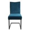 Lot de 2 chaises cantilever HWC-L15 - chaise visiteur chaise de conférence - velours acier époxy - turqoise-bleu