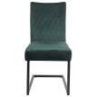 Lot de 2 chaises cantilever HWC-L15 - chaise visiteur chaise de conférence - velours acier époxy - vert