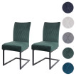 Lot de 2 chaises cantilever HWC-L15 - chaise visiteur chaise de conférence - velours acier époxy - vert