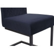 Lot de 2 chaises cantilever HWC-L15 - chaise visiteur velours acier époxy - anthracite-bleu
