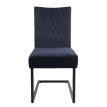 Lot de 2 chaises cantilever HWC-L15 - chaise visiteur velours acier époxy - anthracite-bleu