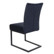 Lot de 2 chaises cantilever HWC-L15 - chaise visiteur velours acier époxy - anthracite-bleu